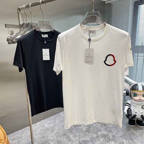 追跡付き 安いモンクレール コピー ロゴ コットン クルーネック Tシャツ 2色 moy51008