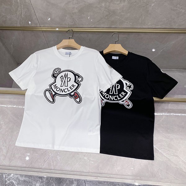 23SS☆モンクレール コピー ロゴ コットン クルーネック Tシャツ 2色