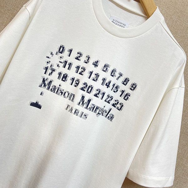 大人気！メゾン マルジェラ ナンバーロゴTシャツコピー 白 Mab80079