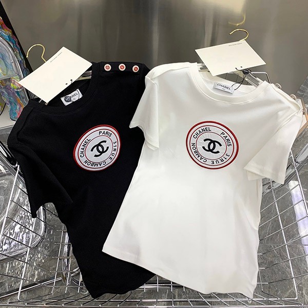 シャネル Tシャツ コピー 半袖 コットン ロゴ sht29937