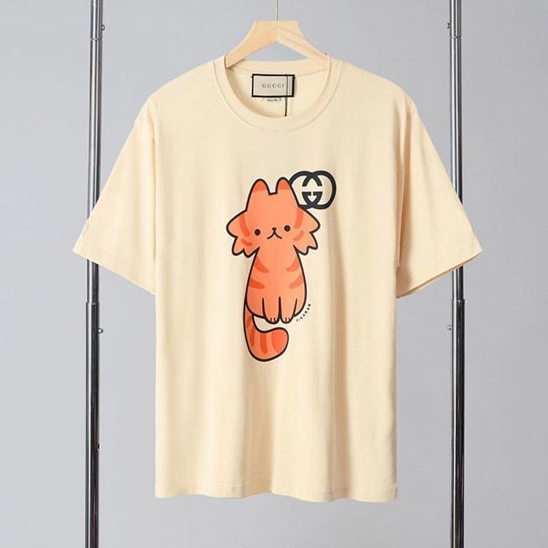 目を惹くカラー グッチ プリント コットン Tシャツ スーパーコピー gua50728