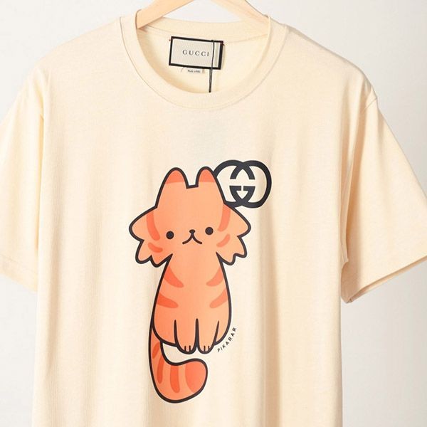 目を惹くカラー グッチ プリント コットン Tシャツ スーパーコピー gua50728