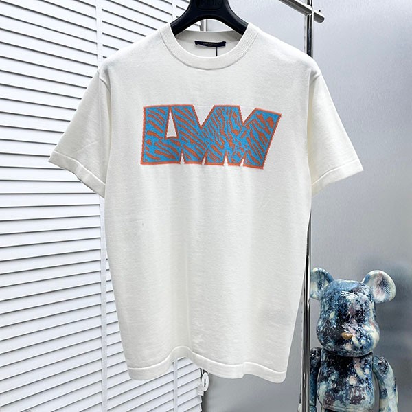 ルイヴィトン 偽物「LVM」ロゴ クルーネック 白Tシャツ vur41302