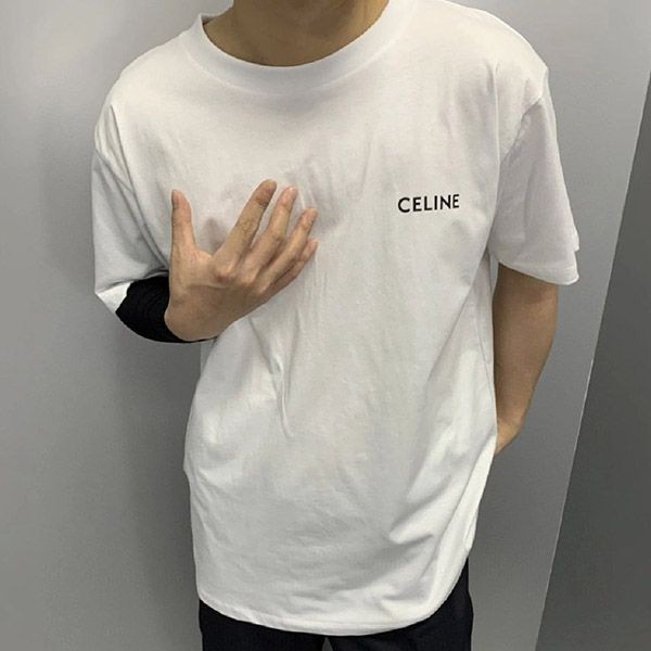 高品質 セリーヌ コットン ジャージー Tシャツ 偽物 ロゴ Cef03426