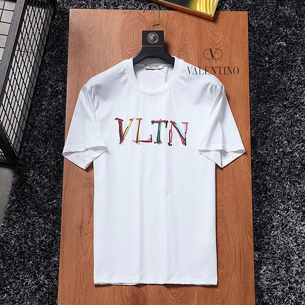 関税込ヴァレンティノ Tシャツ パロディ VLTN コットンロゴ Tシャツ Vuk85200