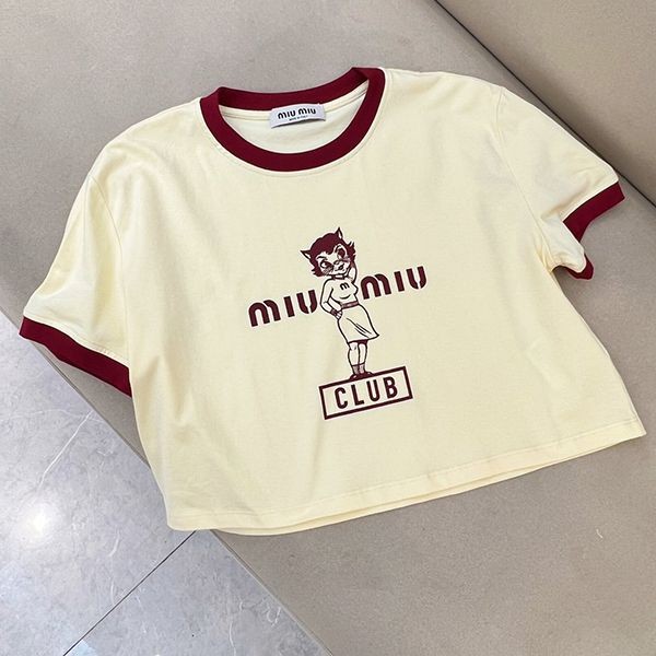 秋冬大セールミュウミュウ スーパーコピー プリントコットン Tシャツ myn92061