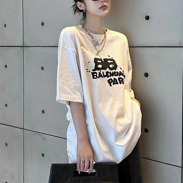 バレンシアガ HAND DRAWN BB ICON Tシャツ 偽物 2色 bab68188