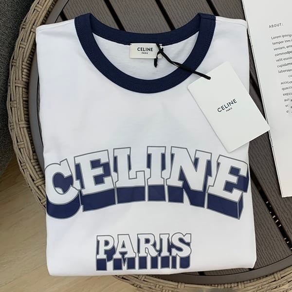 売上総額１位！セリーヌ PARIS 70S Tシャツ 偽物 コットンジャージー ホワイト 2X36H671Q