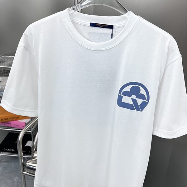 速達発送ルイヴィトン 偽物 コットンショートスリーブ クルーネック Tシャツ 2色 vuk57916