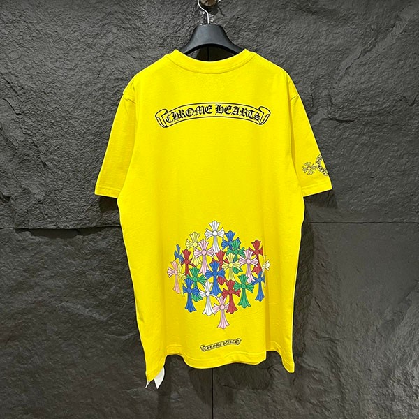 クロムハーツ コピー スクロール マルチカラー カラフル クロス Tシャツ Kub58896