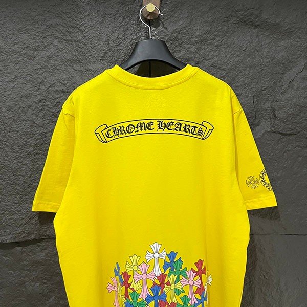 クロムハーツ コピー スクロール マルチカラー カラフル クロス Tシャツ Kub58896