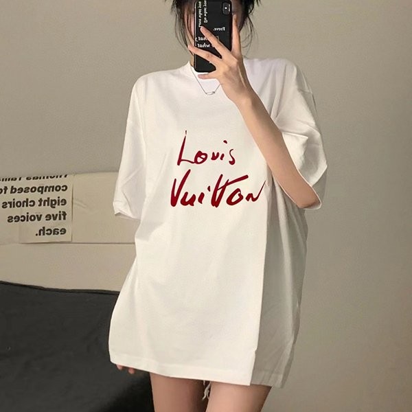 一目惚れ♪ルイヴィトン Tシャツ 偽物コットン&ホワイト★男女兼用 vux33985