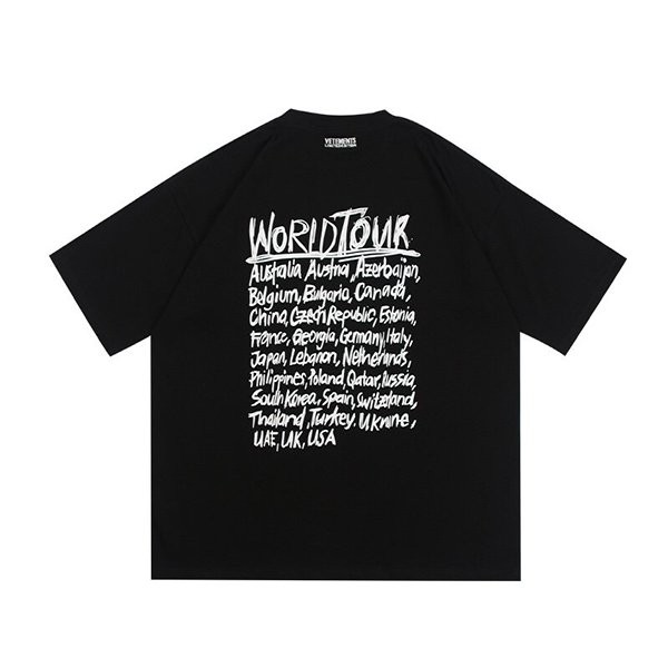 欲しい♡超限定♪ヴェトモン WORLD TOUR ロゴ Tシャツ コピー vue04413