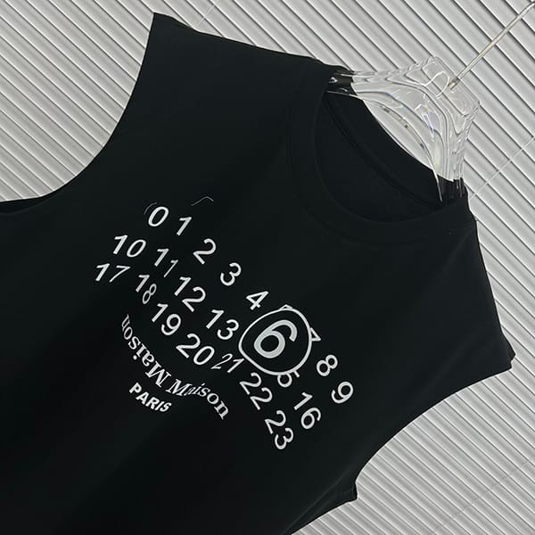 入手困難MM6 メゾン マルジェラ ナンバリング ロゴ Tシャツ ベスト 偽物 2色 Mag49291