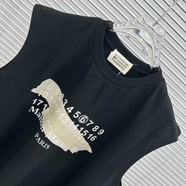 希少MM6 メゾン マルジェラ ナンバリング ロゴ Tシャツ ベスト 偽物 2色 Mat54728