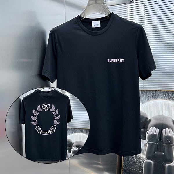 一目惚れ♪バーバリー 偽物 オークリーフクレスト コットンTシャツ Bam76605