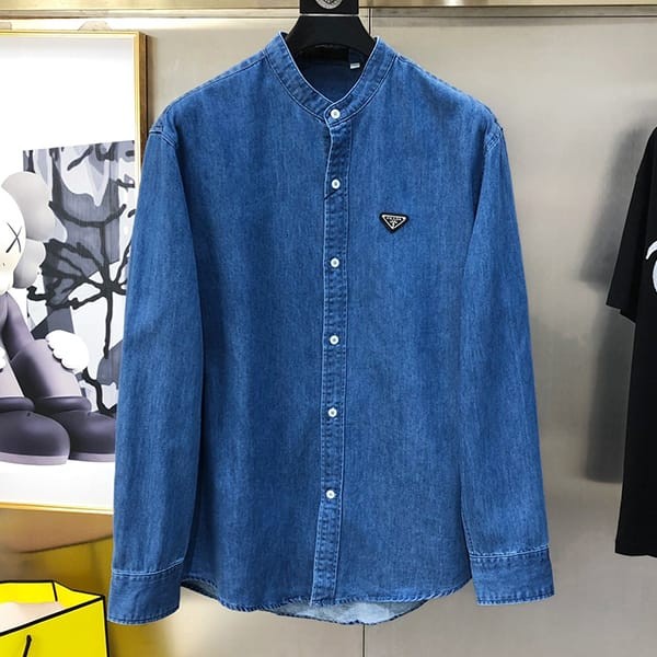 争奪戦プラダ 偽物  Padded denim shirt キルティングデニムシャツ puc52105