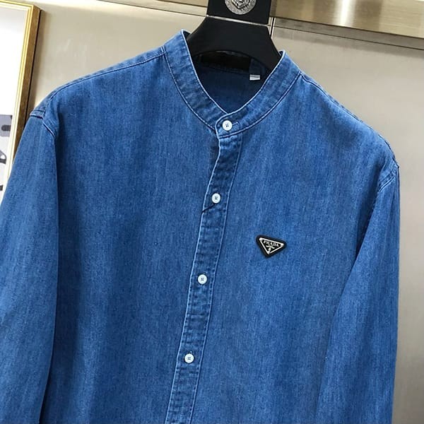 争奪戦プラダ 偽物  Padded denim shirt キルティングデニムシャツ puc52105