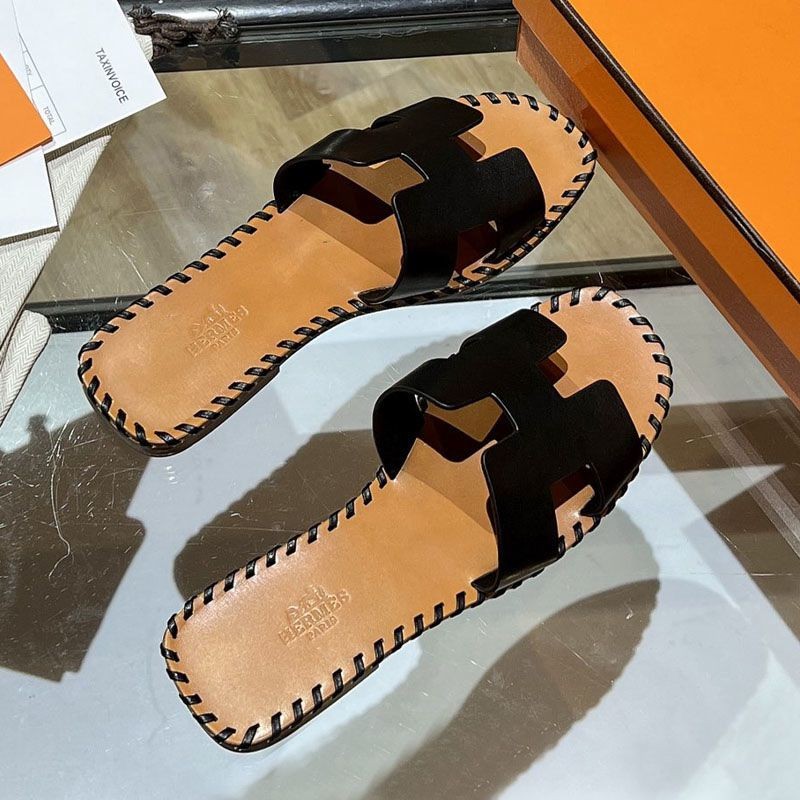 人気No1エルメス Oran sandal オラン レザー＆キャンバス サンダル 偽物 送込 ery99804