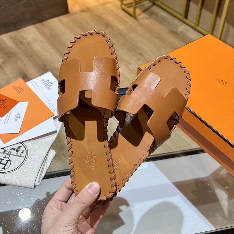 争奪戦送込エルメス Oran sandal 偽物 オラン レザー＆キャンバス サンダル erd09296