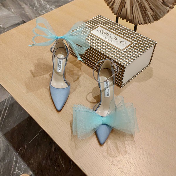 【ジミーチュウ コピー】Averly 100 bow-detailed satin pumps jil38594