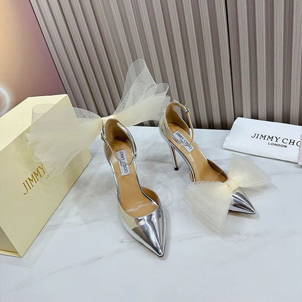 【ジミーチュウ コピー】Averly 100 bow-detailed satin pumps jim16398