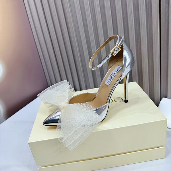 【ジミーチュウ コピー】Averly 100 bow-detailed satin pumps jim16398