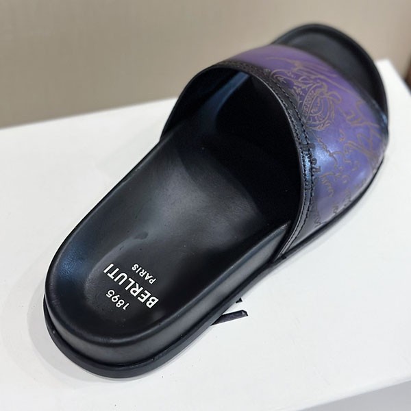 ベルルッティ エギオ サンダル コピー Stamp Leather Sandal bej44198