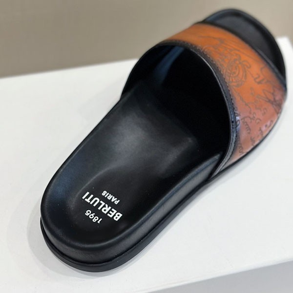 ベルルッティ エギオ サンダル 偽物 Stamp Leather Sandal bec92529