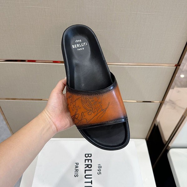 ベルルッティ エギオ サンダル 偽物 Stamp Leather Sandal bec92529