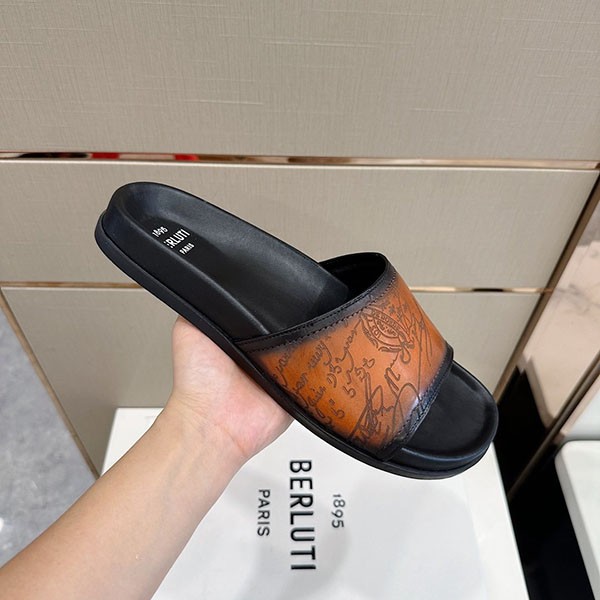 ベルルッティ エギオ サンダル 偽物 Stamp Leather Sandal bec92529