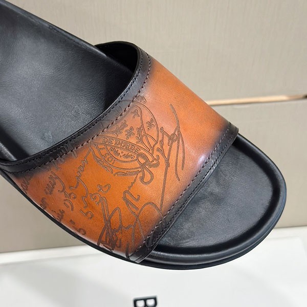 ベルルッティ エギオ サンダル 偽物 Stamp Leather Sandal bec92529