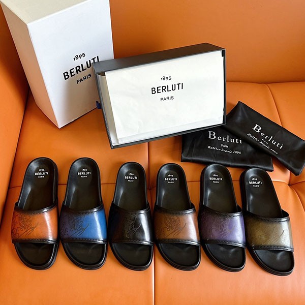 ベルルッティ エギオ サンダル 偽物 Stamp Leather Sandal bec92529